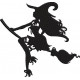 Witch On Broom Embroidery Design