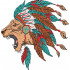 Roaring Lion with Tribal Headdress