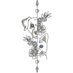 Floral Cat And Dog Face