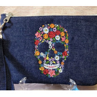 Floral Skull Embroidery Pattern