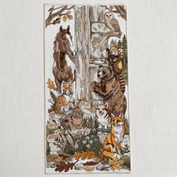 Wildlife Forest Panel Embroidery Design