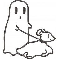 Ghost With Dog Embroidery Design