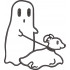 Ghost With Dog Embroidery Design