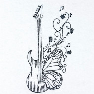 Guitar Butterfly Art