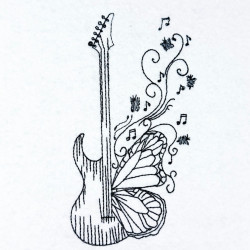 Guitar Butterfly Art