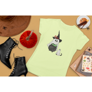 Witchy Ghost Cat And Cauldron