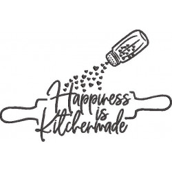 Happiness Is Kitchen Made Embroidery Design