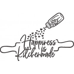 Happiness Is Kitchen Made Embroidery Design
