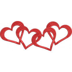 Four Hearts Embroidery Design