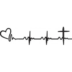 Heart Beat Embroidery Design