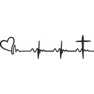 Heart Beat Embroidery Design