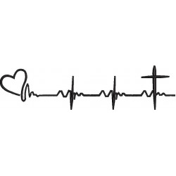 Heart Beat Embroidery Design