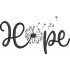 Hope Dandelion Word Art Embroidery Design