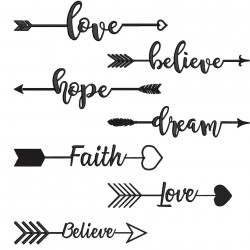 Hope Faith Love Believe Arrow Word Collection