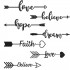 Hope Faith Love Believe Arrow Word Collection