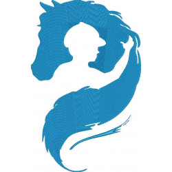 Man In Horse Face Embroidery Design