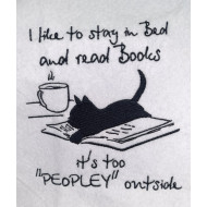 Stay In Bed and Read Books Cat Quote
