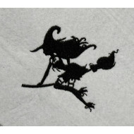 Witch On Broom Embroidery Design