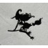Witch On Broom Embroidery Design