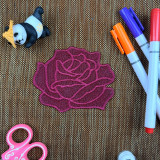 Red Rose FSL Embroidery Design