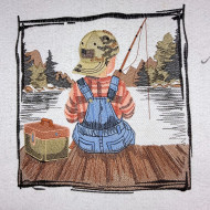 Fishing Scene With A Boy