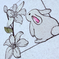 Lillies With Bunny Frame 