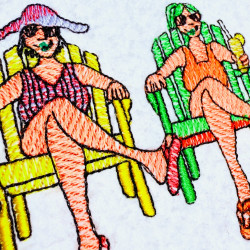 Girl Friends On Beach