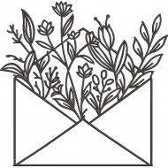 Leaves In Envelope Embroidery Design