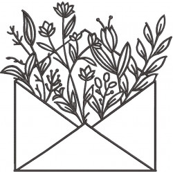 Leaves In Envelope Embroidery Design