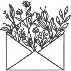 Leaves In Envelope Embroidery Design