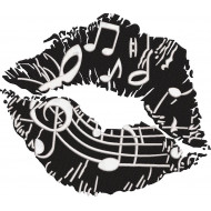 Music Symbols Lips Embroidery Design