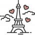 Love Tower With Clouds Embroidery Design