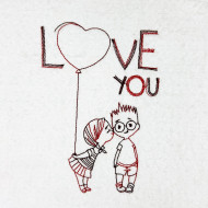 Love You Couple Line Art