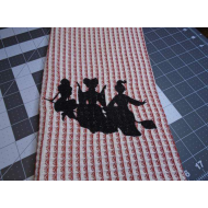 Witches On Broom Silhouette Embroidery Pattern
