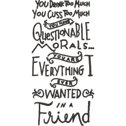 Questionable Morals Friend Quote
