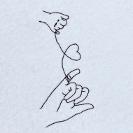 Heart Shaped Hands Line Art