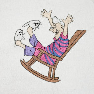 Old Woman On Rocking Chair 