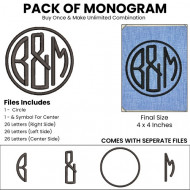 Pack of Monogram Alphabets Embroidery Pattern