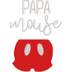 Papa Mouse Embroidery Design 
