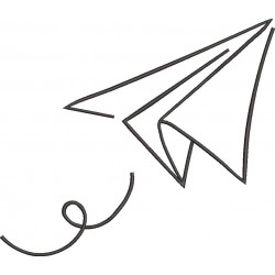 Paper Plane Art Embroidery Design