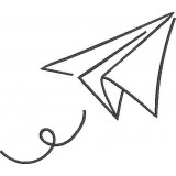 Paper Plane Art Embroidery Design