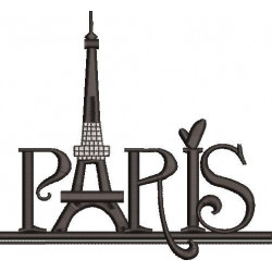 Paris Word Art Embroidery Design 