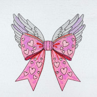 Pink Bow With Wings