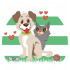 Puppy With Kitten Vector Only