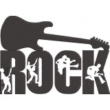 Rock Guitar Embroidery Design