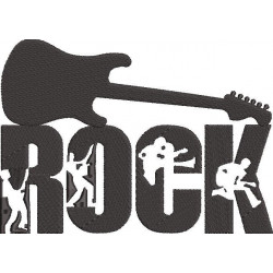 Rock Guitar Embroidery Design 
