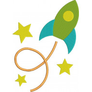Rocket Embroidery Design