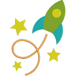 Rocket Embroidery Design