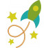 Rocket Embroidery Design