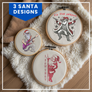 Santa Lovers Pack of 3 Embroidery Designs